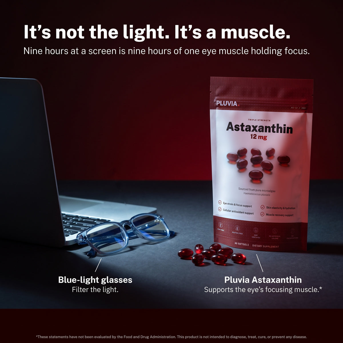 Pluvia Astaxanthin 12 mg Softgels